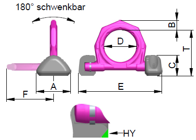 Navařovací dvoukozlíkové sklopné body VRBS-FIX1
